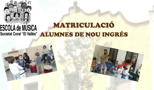 El 6 de setembre, últim dia per a formalitzar la matrícula per al proper curs de l'Escola de Música -Imatge 1-