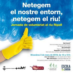 Jornada de voluntariat per a netejar la llera del riu Ripoll -Imatge 1-