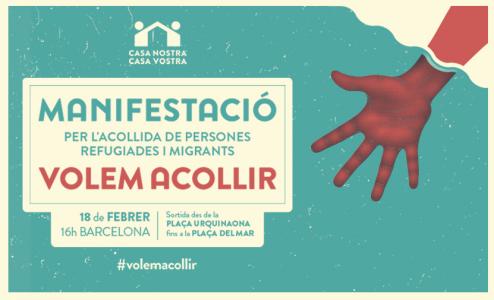 Suport a la manifestació 'Volem acollir' per a l'acollida de persones refugiades i migrants -Imatge 1-