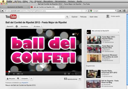 El vídeo del Ball del Confeti ja es pot veure al canal de YouTube Ripollet TV -Imatge 1-