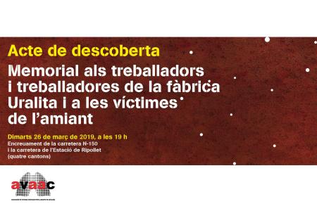 Aquest dimarts es fa la descoberta del Memorial a les víctimes de l'amiant -Imatge 1-