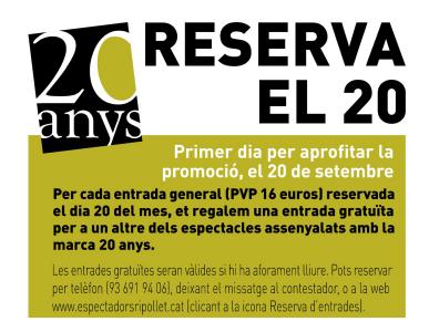 Si reserves el 20 tens una entrada gratuïta al Teatre Auditori -Imatge 1-