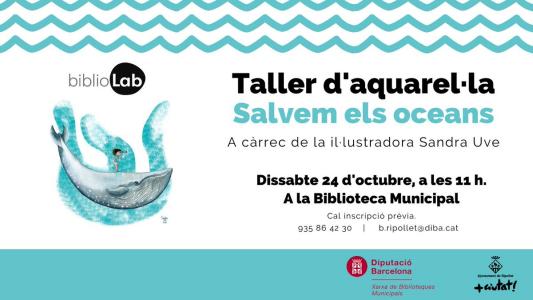 Dia de la Biblioteca. Taller d'aquarella: "Salvem els oceans" -Imatge 1-