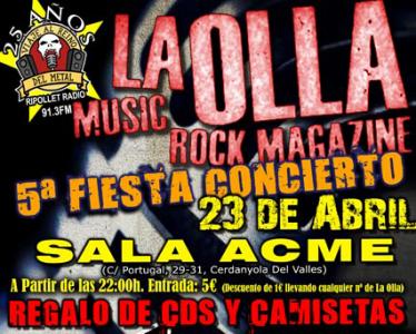 La Olla Magazine celebra la 5a festa coincidint amb el 25è aniversari de Viaje al reino del metal -Imatge 1-