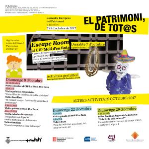 El CIP Molí d'en Rata estrena un Escape Room per les Jornades Europees de Patrimoni 2017 -Imatge 1-