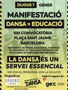 Les escoles de dansa tornen a manifestar-se per reclamar la reobertura -Imatge 1-