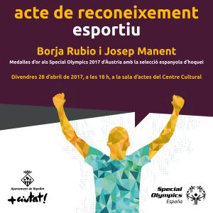 Ripollet homenatja als esportistes Borja Rubio i Josep Manent, medalla d'or als Special Olympics -Imatge 1-