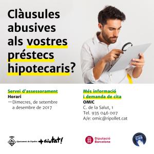 Al setembre, l'Oficina de Consum oferirà un servei d'assessorament sobre clàusules abusives -Imatge 1-