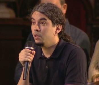 José M. Osuna intervé a l'acte de suport dels alcaldes de Catalunya al referèndum de l'1-O -Imatge 1-