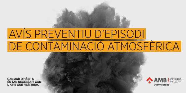 Avís preventiu per alta contaminació per pols africana -Imatge 1-