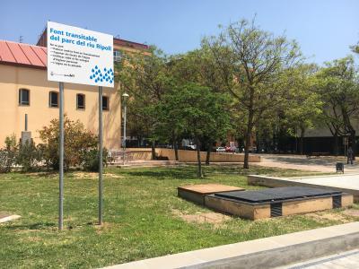 La font transitable del parc del riu Ripoll es preveu posar en marxa en unes tres setmanes -Imatge 1-