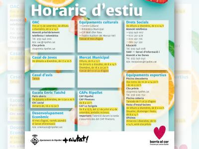 Horaris especials d'estiu dels equipaments municipals -Imatge 1-