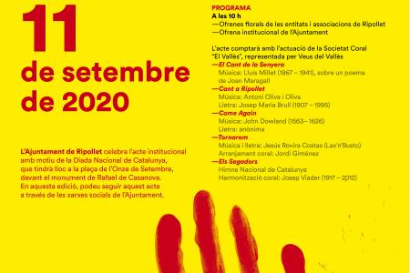 L'acte institucional de la Diada Nacional de Catalunya, amb protocol específic pel context sanitari -Imatge 1-