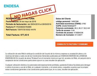 Es detecta un virus informàtic amagat en falses factures de la companyia elèctrica Endesa -Imatge 1-