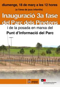 El 18 de març s'inaugura la 3a fase del Parc dels Pinetons i s'obre el punt d'informació del parc -Imatge 1-