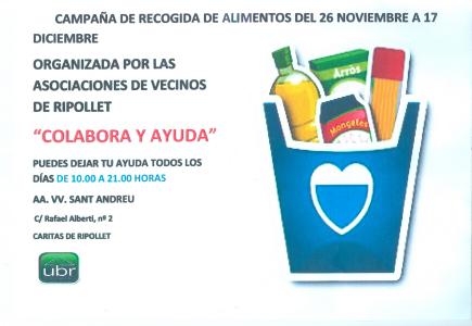 Les associacions de veïns organitzen una campanya de recollida d'aliments -Imatge 1-