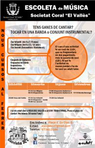 La Societat Coral "El Vallès" reprèn l'Escoleta, amb cursos d'instruments musicals i de coral  -Imatge 1-