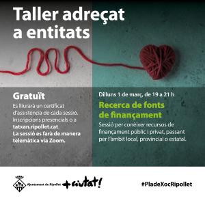 Taller adreat a entitats: Recerca de fonts de finanament -Imatge 1-