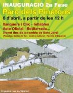 Diumenge 6 d'abril s'inaugura la segona fase del parc d'Els Pinetons -Imatge 1-