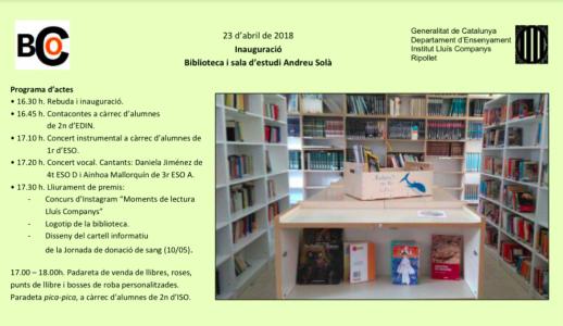 Inauguraci: Biblioteca sala d'estudi "Andreu Sol" -Imatge 1-
