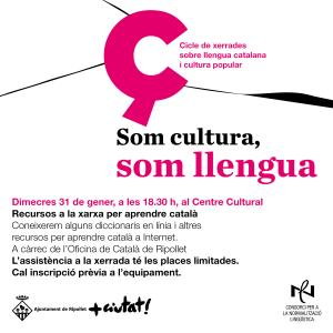 El cicle "Som cultura, som llengua" torna avui amb una xerrada sobre com aprendre català a la xarxa -Imatge 1-
