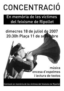 Se celebra la tercera Concentració en memòria de les víctimes del feixisme -Imatge 1-